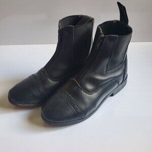 Equistar Girl's Paddock Boots Black Size 4 youth VGUC